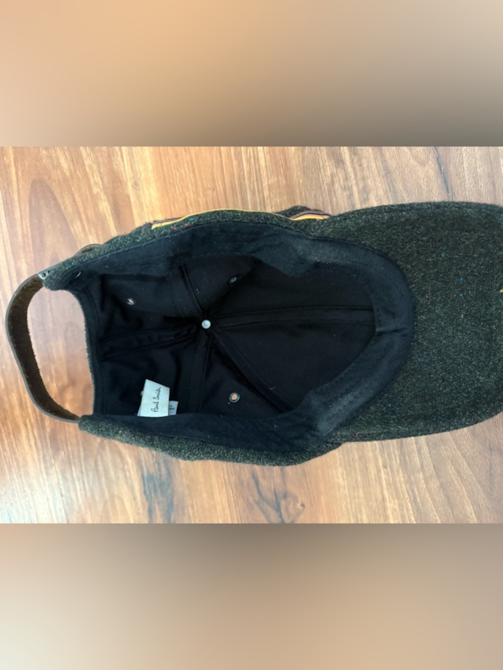 Paul Smith Olive Green Wool Cap with Branded Buckle - Picture 7 of 7